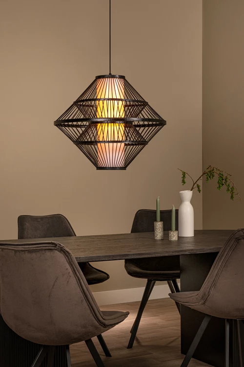 Lucide PASQUINO - Pendant light - Ø 60 cm - 1xE27 - Black | Essential - atmosphere 1